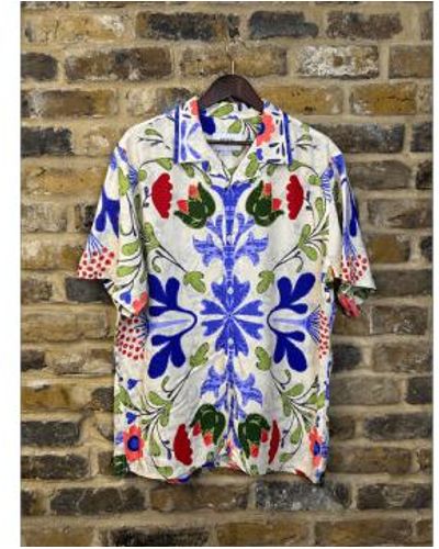 Wax London Didcot Short Sleeve Summer Shirt Multi Floral S - Green