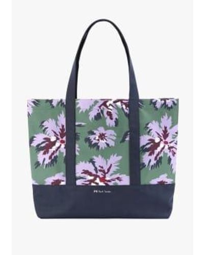 Paul Smith Mens Palmera Recycled Polyester Tote In Multi - Blu