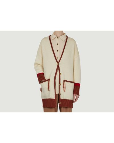 BENJAMIN BENMOYAL Oversized Merino Wool Cardigan - Multicolore