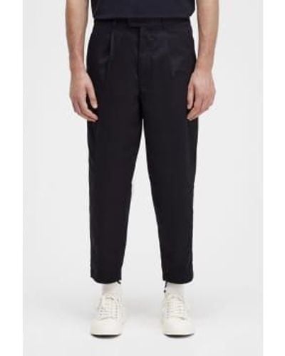 Fred Perry Mens Cropped Twill Trouser - Nero
