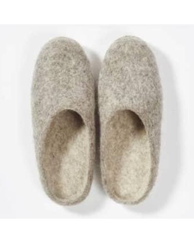 Soda Store Felties Hand Felted Slippers From Certified Production Light - Neutro