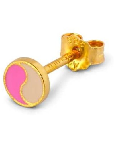 Lulu Ying Yang 1pcs Earring /pik /pink - Yellow