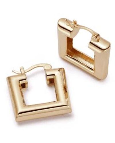 Daisy London Polly Sayer Chubby Square Hoop Earrings Plated - Metallic