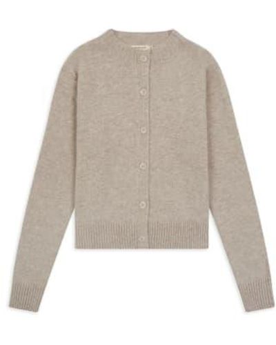 Burrows and Hare Knitted Cardigan Wheat Xl - Gray
