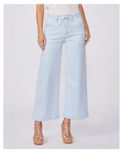 PAIGE Vintage Ivy Green Carly Wide Leg Jeans - Blue