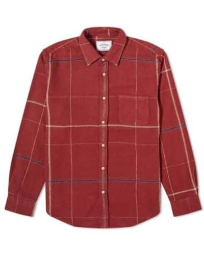 Portuguese Flannel Camisa torso buros - Rojo