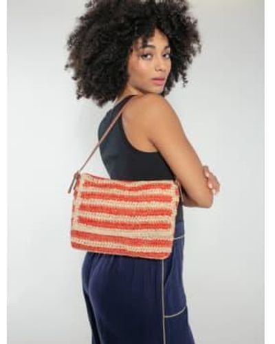 Nooki Design Bella crochet stripe sac en corail - Multicolore