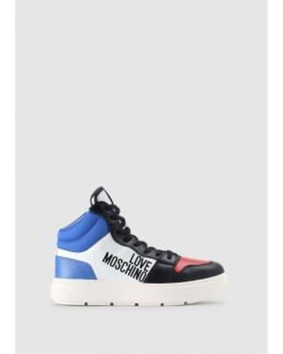 Love Moschino S Bold Multi Color High Tops - Blue