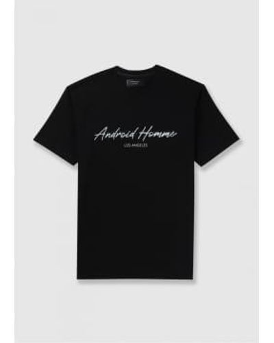 Android Homme T-shirt graphique gaussien à en noir en noir