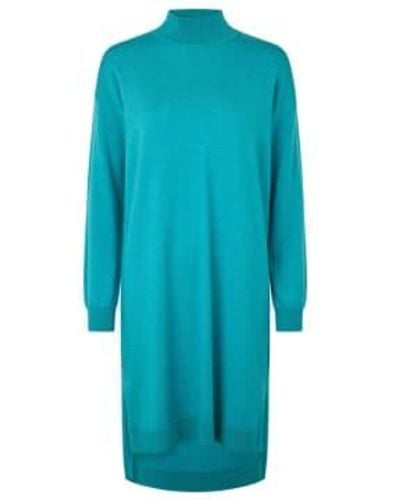 Rosemunde Vestido merino lana amazonita - Azul