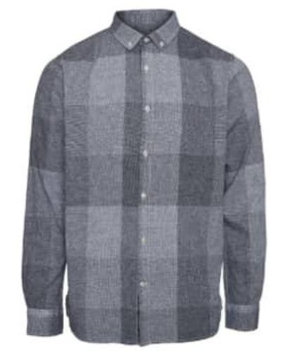 Knowledge Cotton 90738 camisa a cuadros grans yarnyed - Gris