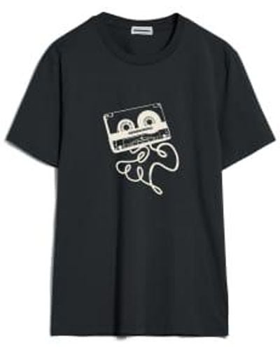 ARMEDANGELS Jaames Casette T-Shirt Graphite - Schwarz