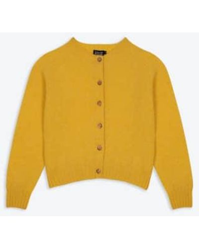 Lowie Canary Brushed Boxy Cardigan S - Yellow