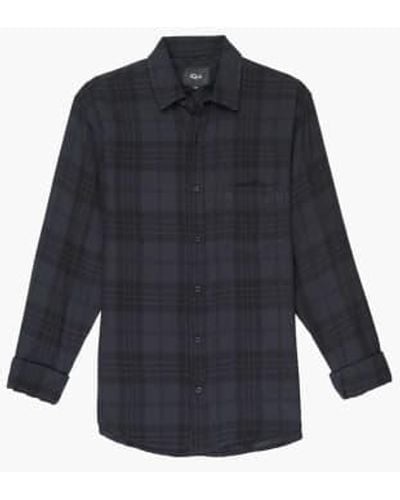 Rails Lennox Plaid Shirt Charcoal Size L - Blue