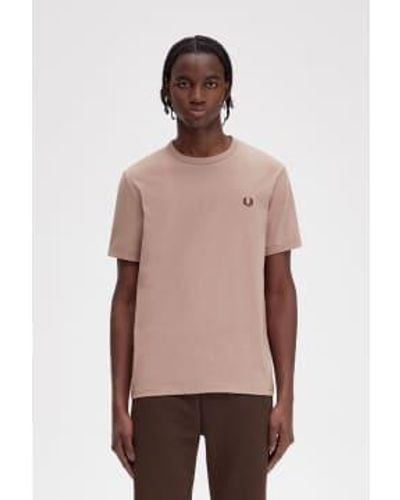 Fred Perry Herren Ringer T - Pink