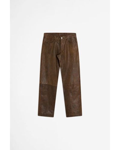 sunflower Pantalones cuero suelto óxido marrón - Neutro