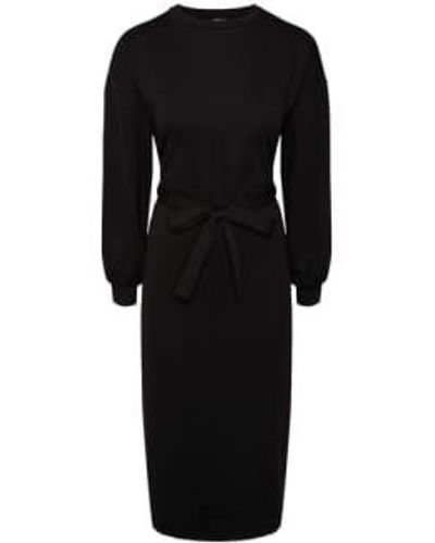 Pieces Pcmacy o-neck belt midi kleid - Schwarz