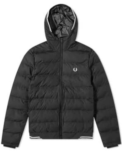 Fred Perry Hooded Insulated Jacket Xxl - Black