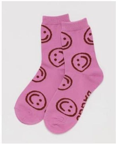 BAGGU Crew Sock Extra Happy Taille Unique - Pink