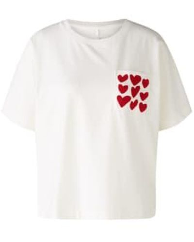 Ouí T-shirt Heart Modal / Cotton - White