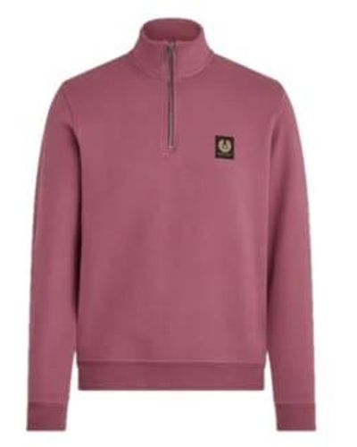 Belstaff Quarter Zip Sweatshirt Mulberry M - Purple