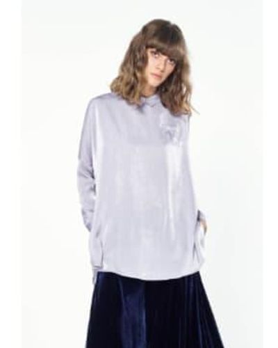 Paisie Lilac Cape Shirt - Bianco