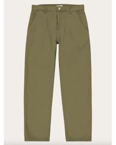 Knowledge Cotton 700007 Calla Tapered Canvas Pant Burned Olive 27 - White