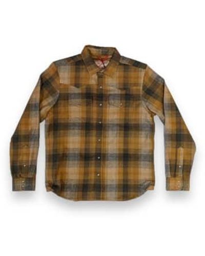 Iron & Resin Somis Flannel Shirt Camel L - Brown