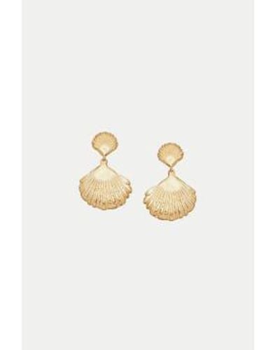 Daisy London Isla Double Shell Earrings / Onesize - White