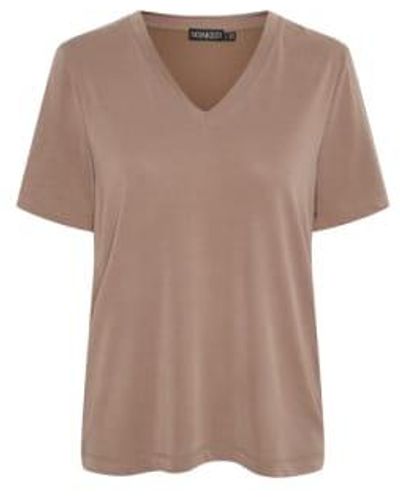 Soaked In Luxury Sl Columbine V Neck T-shirt - Brown