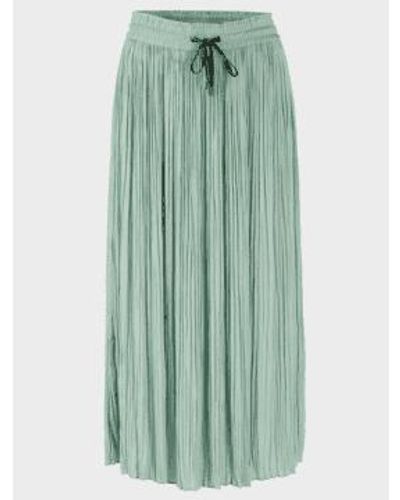Marc Cain Midi Length Pleated Skirt In Soft Sage Ws 7101 W39 Col 509 - Verde