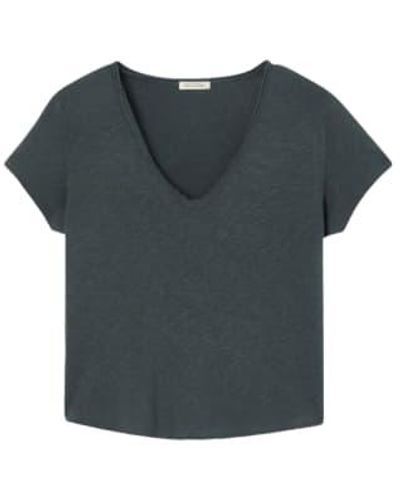 American Apparel T Shirt Sonoma V Donna Vintage Shadow - Nero