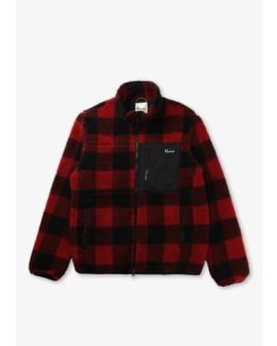 Penfield Mens The Checked Mattawa Jacket In Red 1 - Rosso