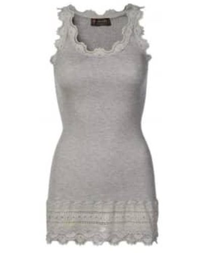 Rosemunde Silk Lace Trimmed Long Top Light 5315 008 - Grigio