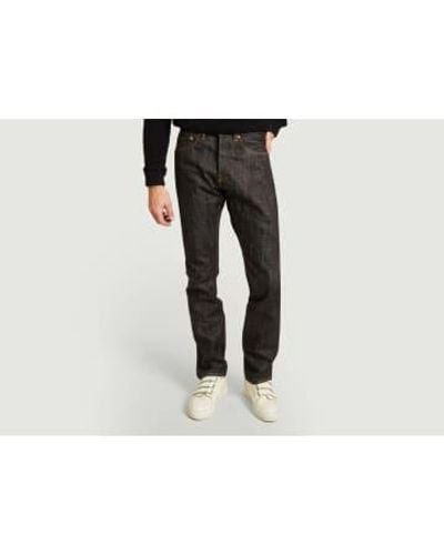 Momotaro Jeans Natural Textured Jeans 0605 16 Oz Tapered - Nero
