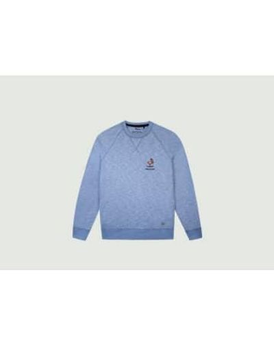 Faguo No Pressure Embroidery Sweatshirt - Blu
