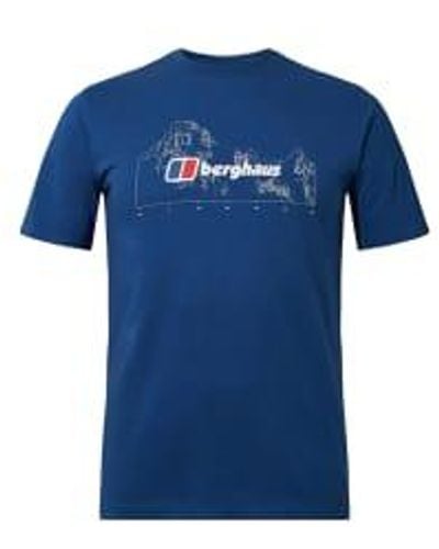 Berghaus S Mtn Width Short Sleeve T Shirt Medium - Blue