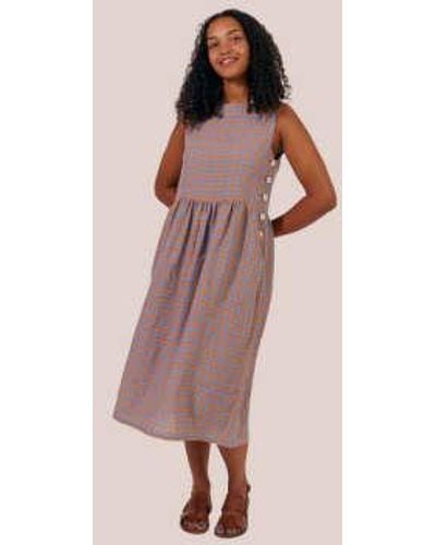 SIDELINE Tally Dress Mixed Check - Rosa
