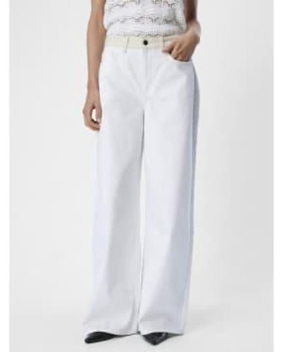 Object Objmoji Dual Tone Wide Fit Jeans - Bianco