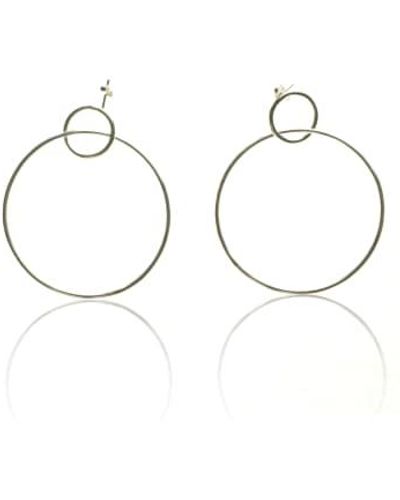 CollardManson Silver 925 Double Circle Hoop Earrings One Size / Pair - Metallic