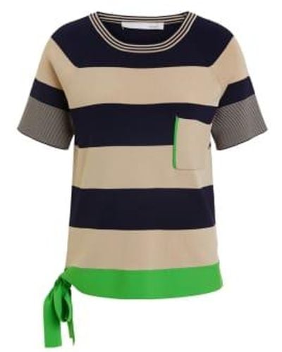 Ouí Light Stone And Stripe Jumper Uk 10 - Green