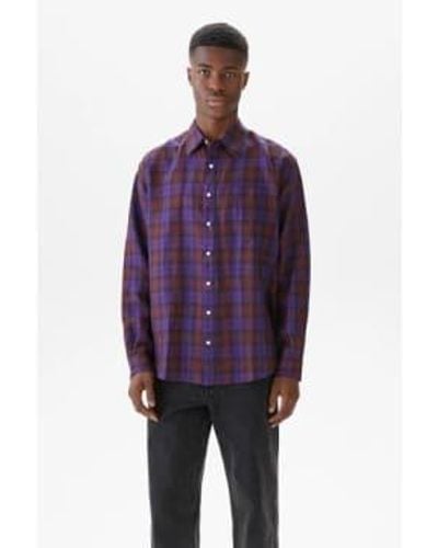 Schnayderman's Shirt Non Binary Linen Check - Purple