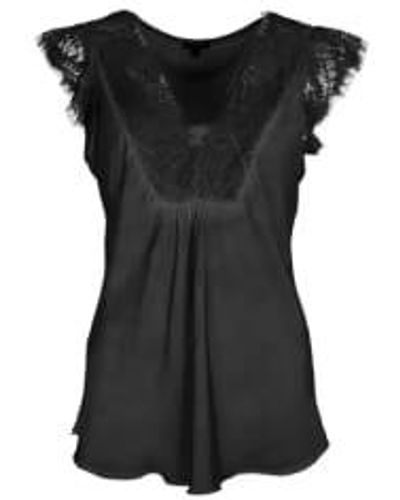Black Colour Billy lace top - Negro