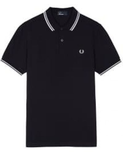 Fred Perry Mens Twin Tipped Polo Shirt 9 - Nero