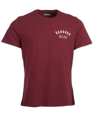 Barbour Preppy T Shirt Tee Ruby - Rosso