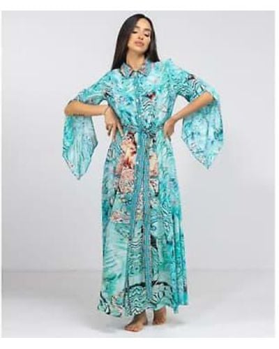 Inoa Coast Silk Freya Shirt Dress Xsmall - Blue