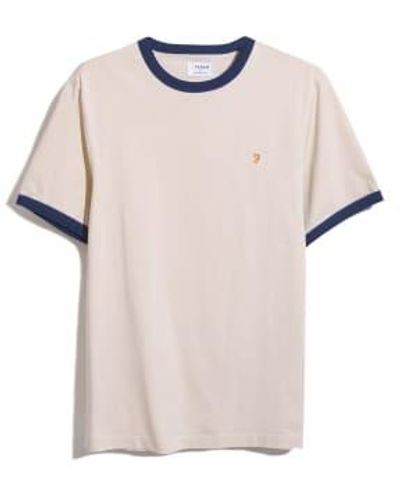 Farah Cream And Navy Blue T-shirt M - Natural