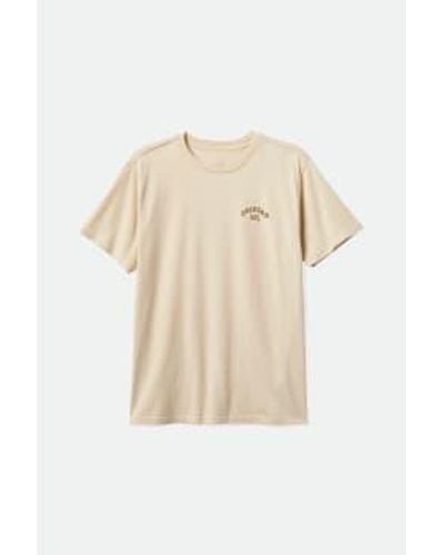 Brixton Cremefarbenes homer-standard-t-shirt mit kurzen ärmeln - Natur