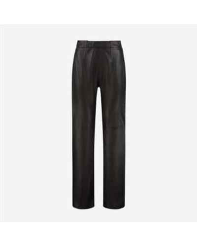 Goosecraft Pantalones cuero amargos chocolate oscuro - Negro