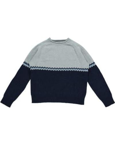 Quinton-chadwick Zig Zag Sweater Cosmos/haar Medium - Blue